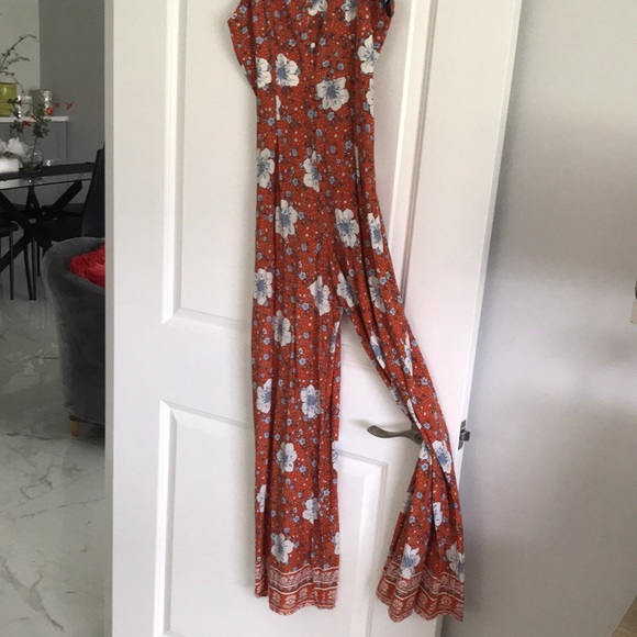 Women button front jumpsuit with zipper in back - Picture 3 of 4
